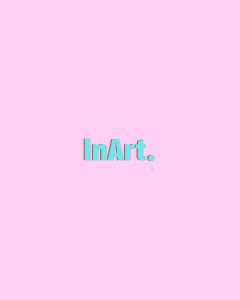 logo LnArt. en fondo rosa.